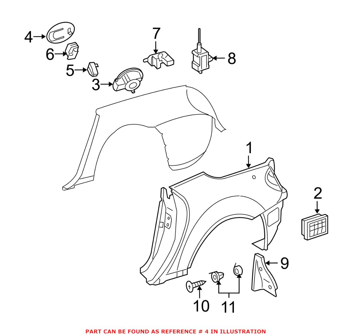 Mercedes Fuel Filler Door - Rear 1717500106